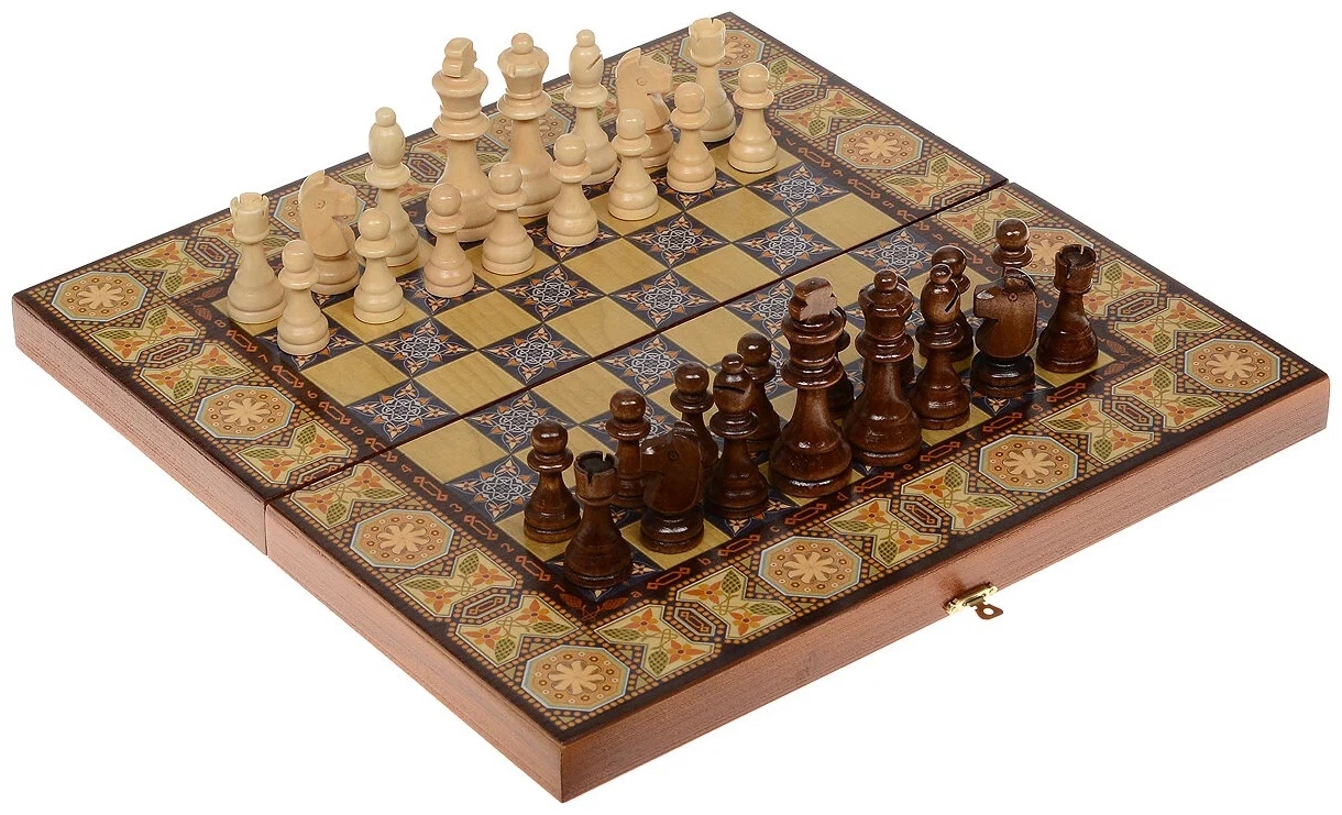 Шахматы, шашки, нарды "Мозайка" средний