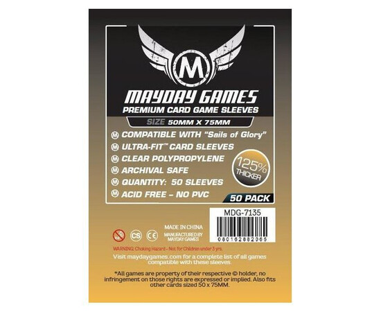 Протекторы Mayday (размер 50х75 мм) 50 шт., премиум: прозрачные