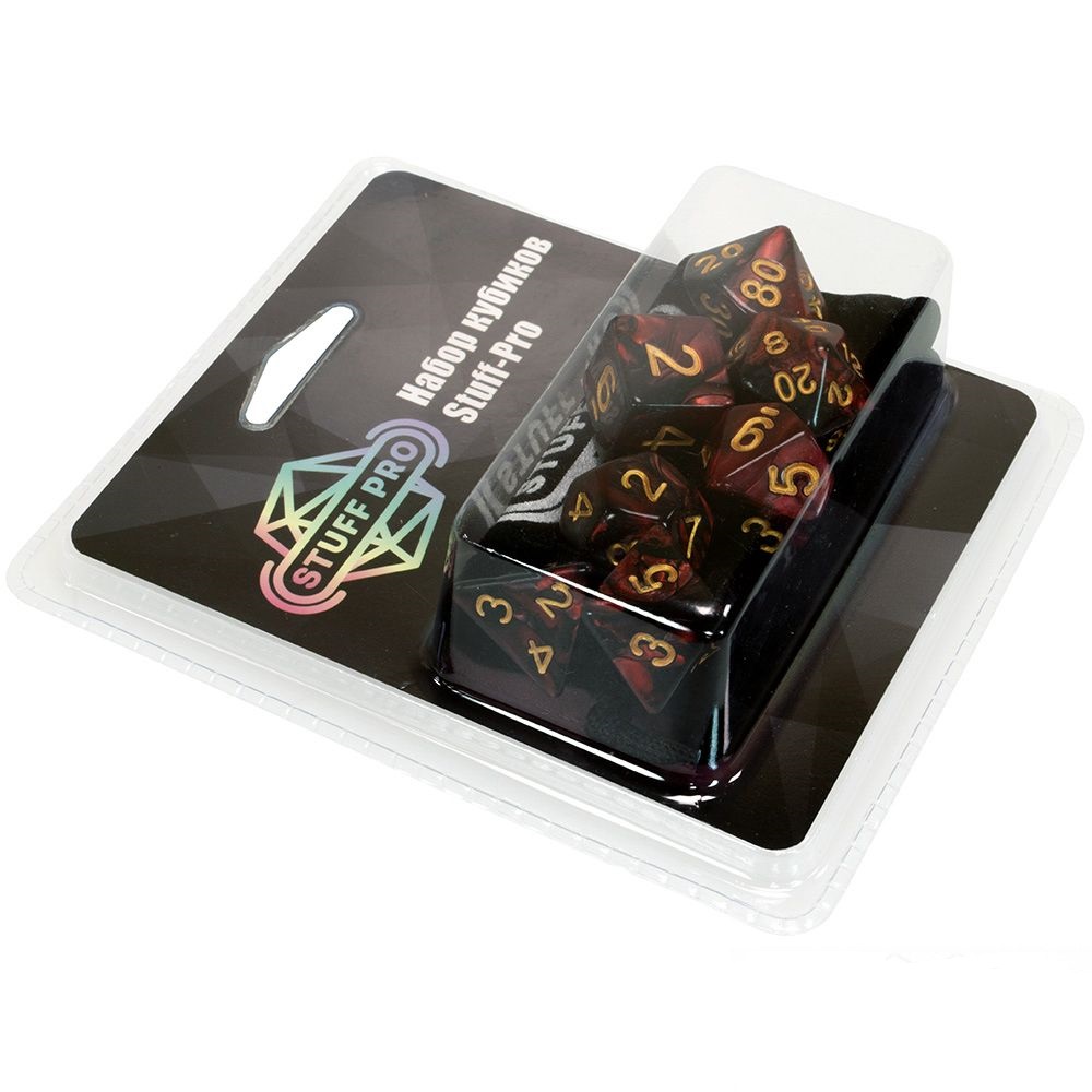 Набор кубиков Stuff-Pro (7 шт, 16 мм) красный черный