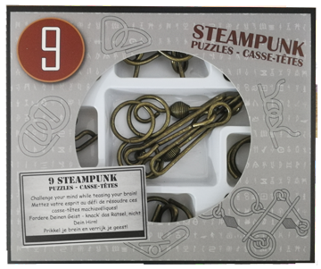 Набор из 9 Стимпанк головоломок серый / 9 Steampunk Puzzles grey set