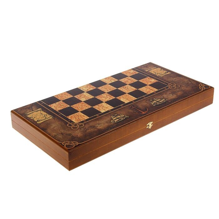 Шахматы "Морская карта" 50*50 см