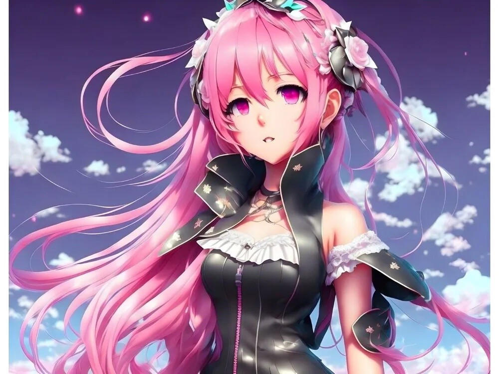 Картина по номерам "Девушка с розовыми волосами" 40х50