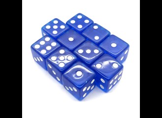 Набор кубиков STUFF-PRO d6 (10 шт., 16мм, прозрачные) синие
