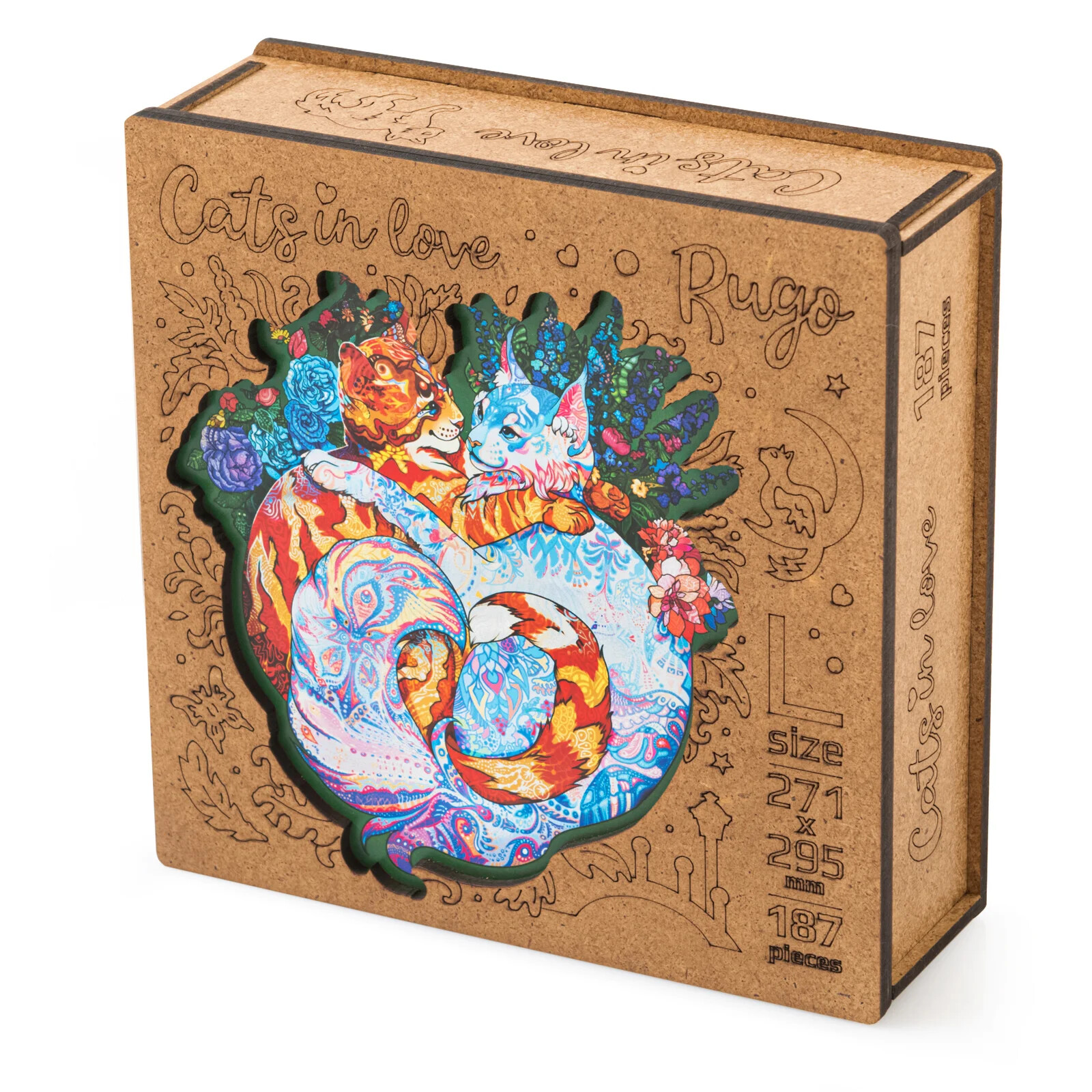 Пазл Rugo деревянный Влюбленные Кошки L 187 деталей