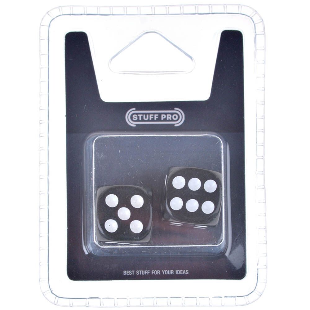 Набор кубиков STUFF-PRO d6 (2 шт., 16мм) черные