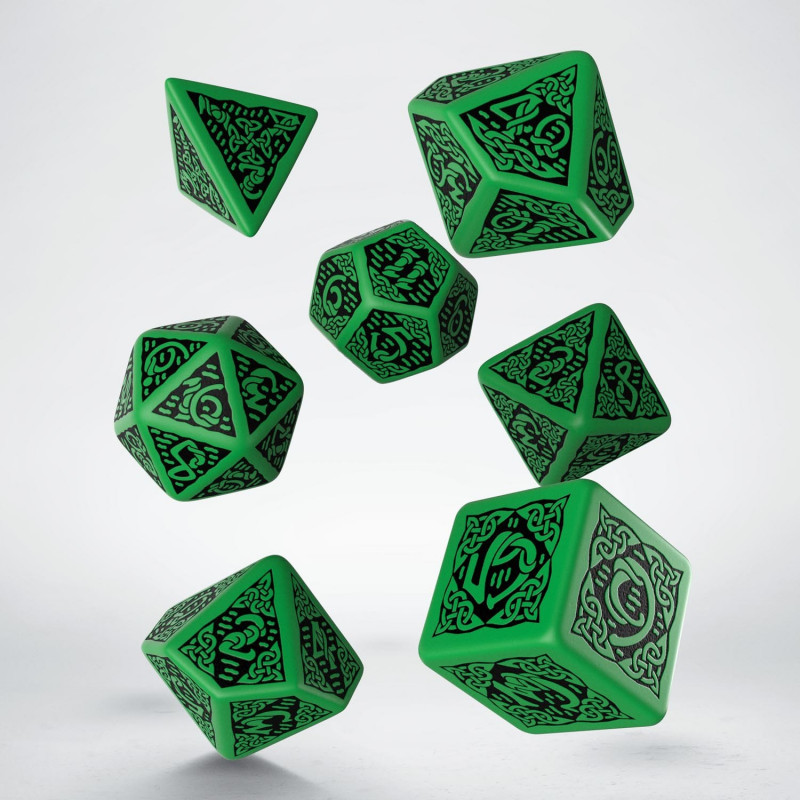 Набор кубиков Celtic 3D Revised Green & black Dice Set (7)