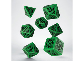 Набор кубиков Celtic 3D Revised Green & black Dice Set (7)
