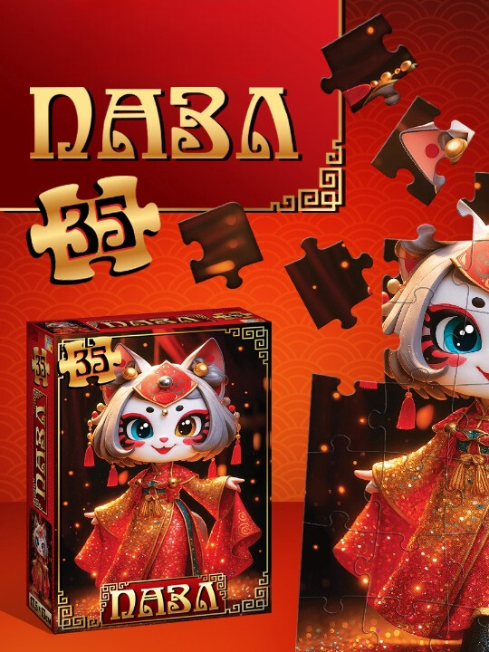 Пазл Puzzle Time "Кошечка удачи" 35 детал.