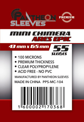 Протекторы Pantheon Ares Epic (размер 43х65 мм) 55 шт., премиум: прозрачные