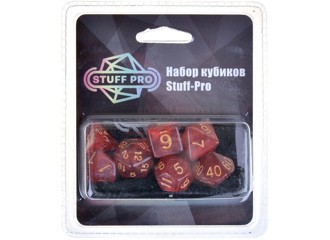 Набор кубиков Stuff-Pro (7 шт, 16 мм) жемчужный красный