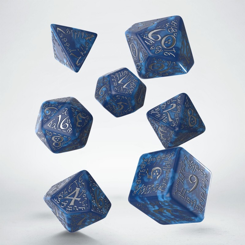 Набор кубиков Elvish Dice Set: Cobalt and Silver, 7 шт.