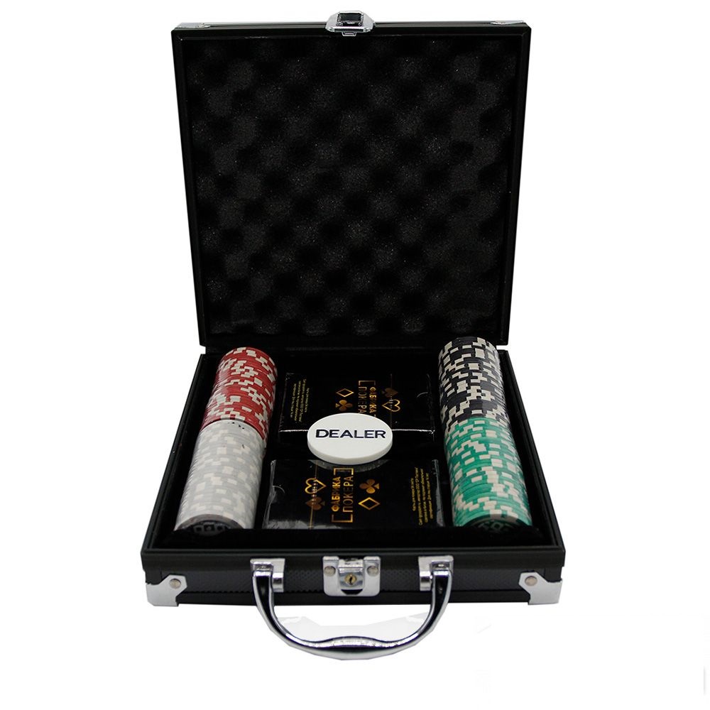 Набор для покера в ал. кейсе "Фабрика покера" (100 фишек)