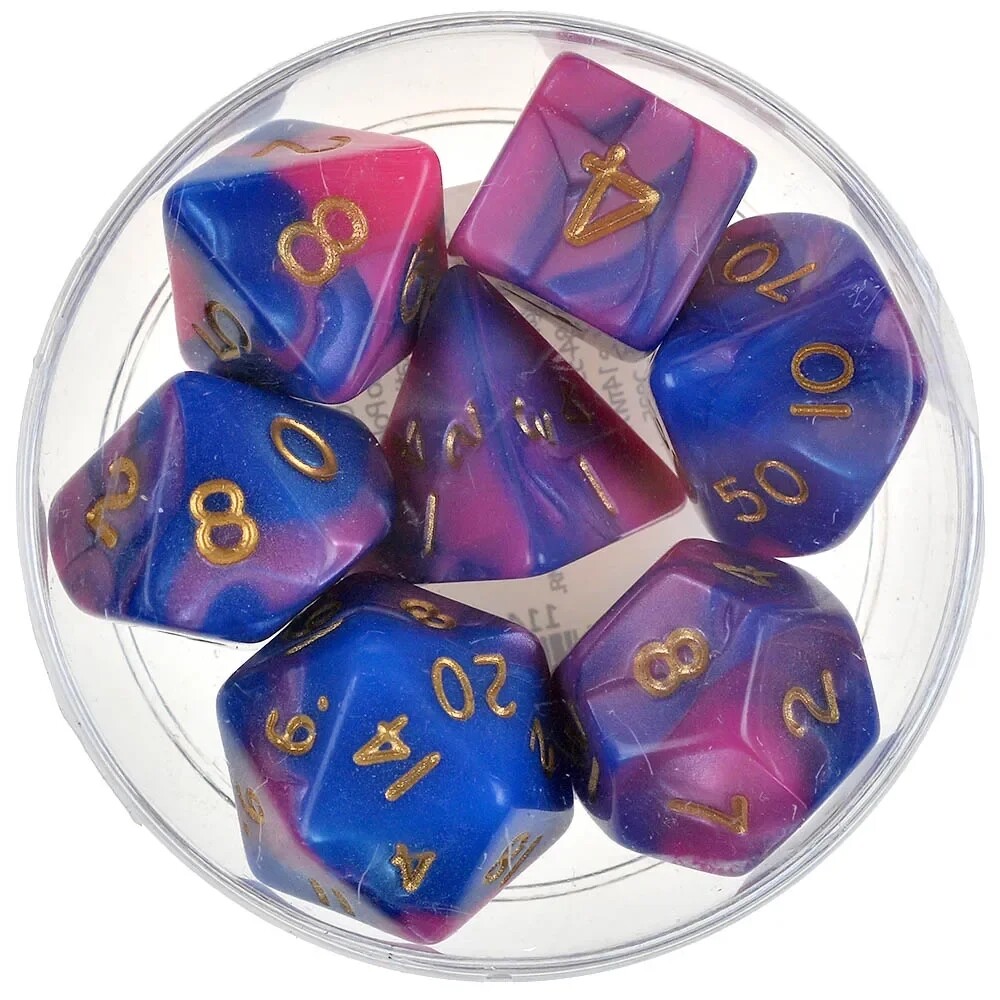 Набор кубиков для НРИ Toxic Poly Dice - Pink & Blue