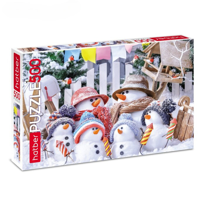Пазл Hatber "Забавные снеговики" на 500 детал.