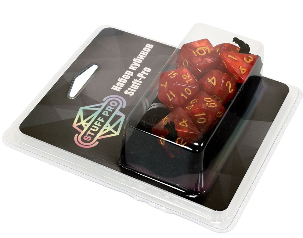 Набор кубиков Stuff-Pro (7 шт, 16 мм) нефритовый красный