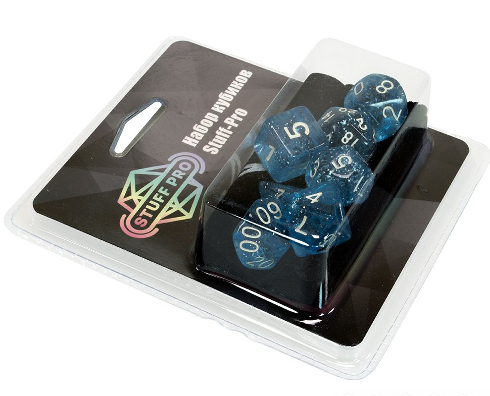 Набор кубиков Stuff-Pro (7 шт, 16 мм) звездный синий