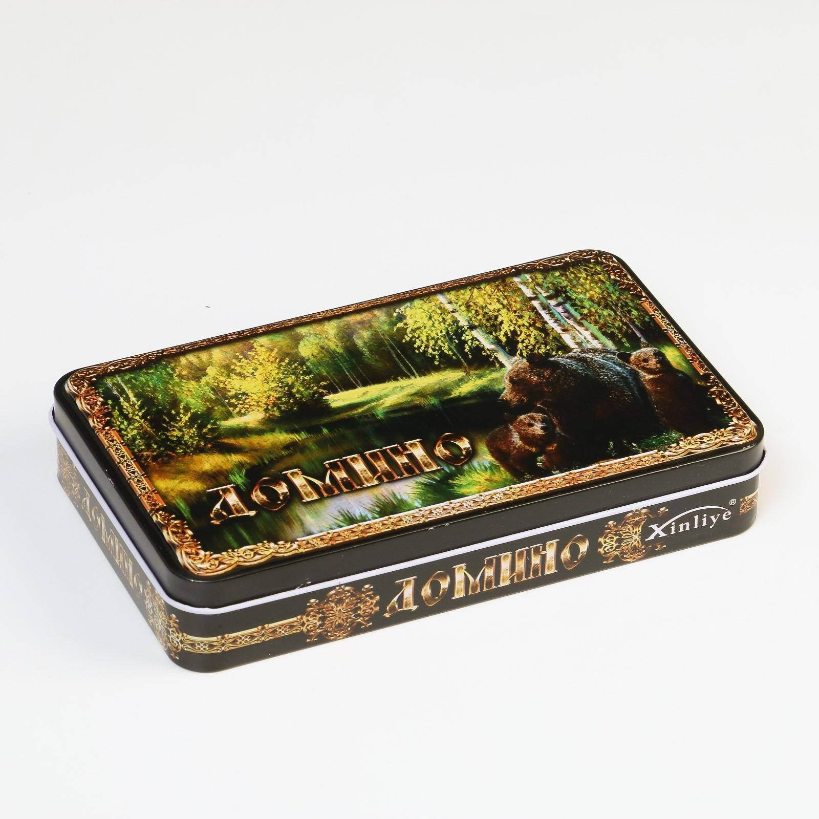 Домино "Медведи" (жестяная коробка)