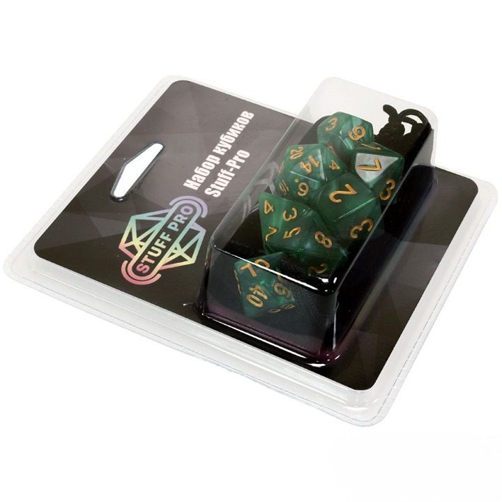 Набор кубиков Stuff-Pro (7 шт, 16 мм) нефритовый глубокий сине-зеленый