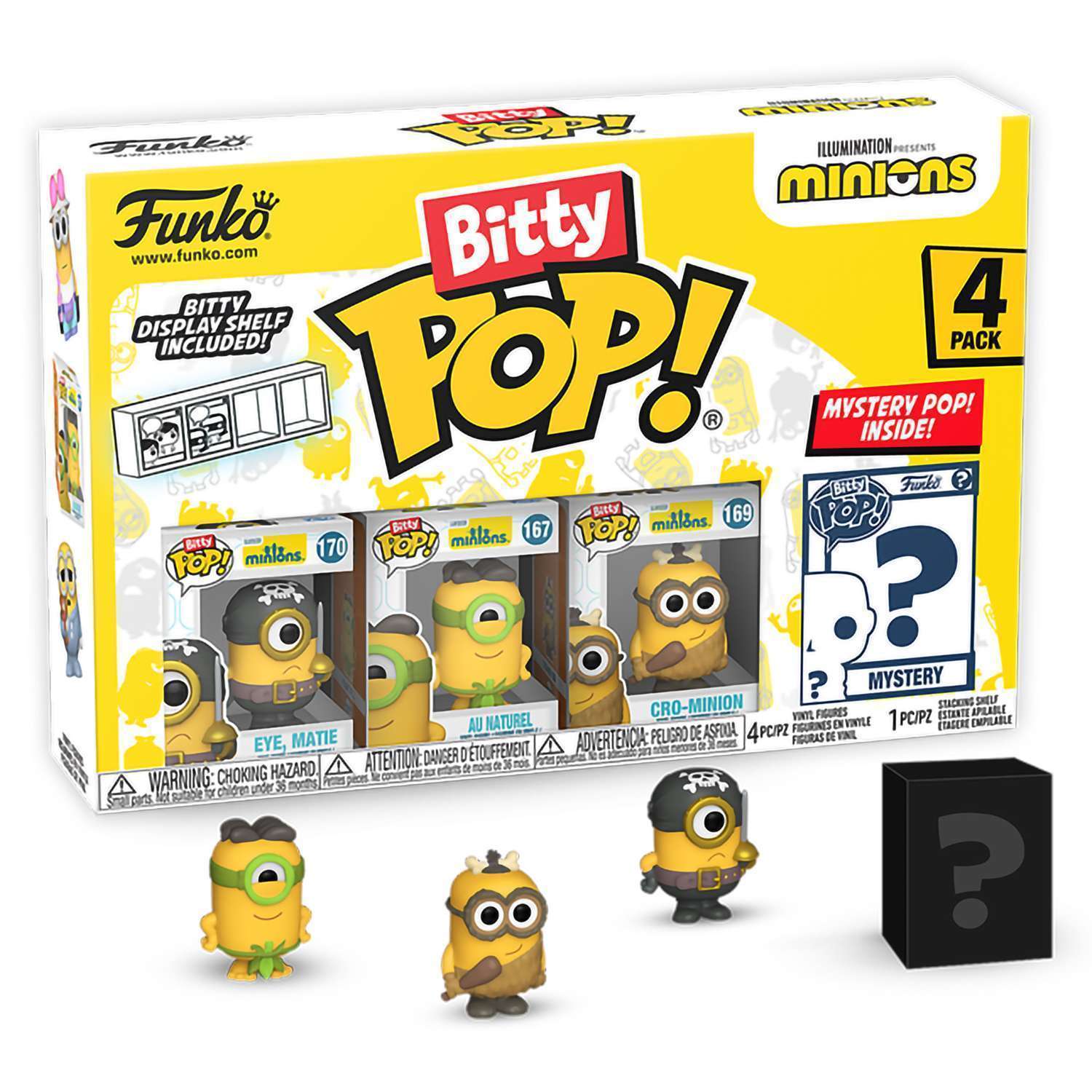 Фигурка Funko Bitty POP! Minions Eye,Matie+Cro-Minion+Au Naturel+Mystery