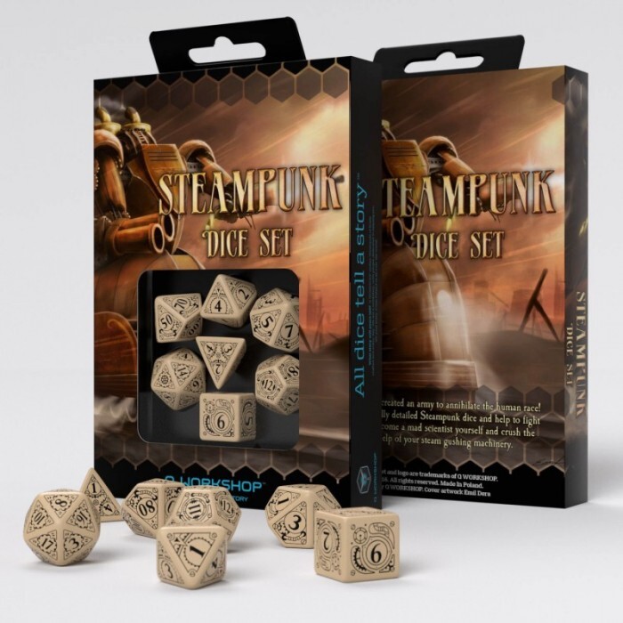 Набор кубиков Steampunk Beige & black Dice Set (7)