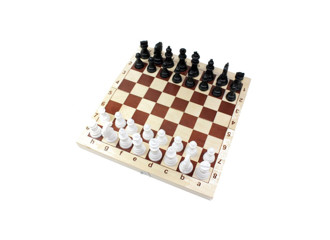 Шахматы пластмассовые в деревянной упаковке (поле 29см х 29см)