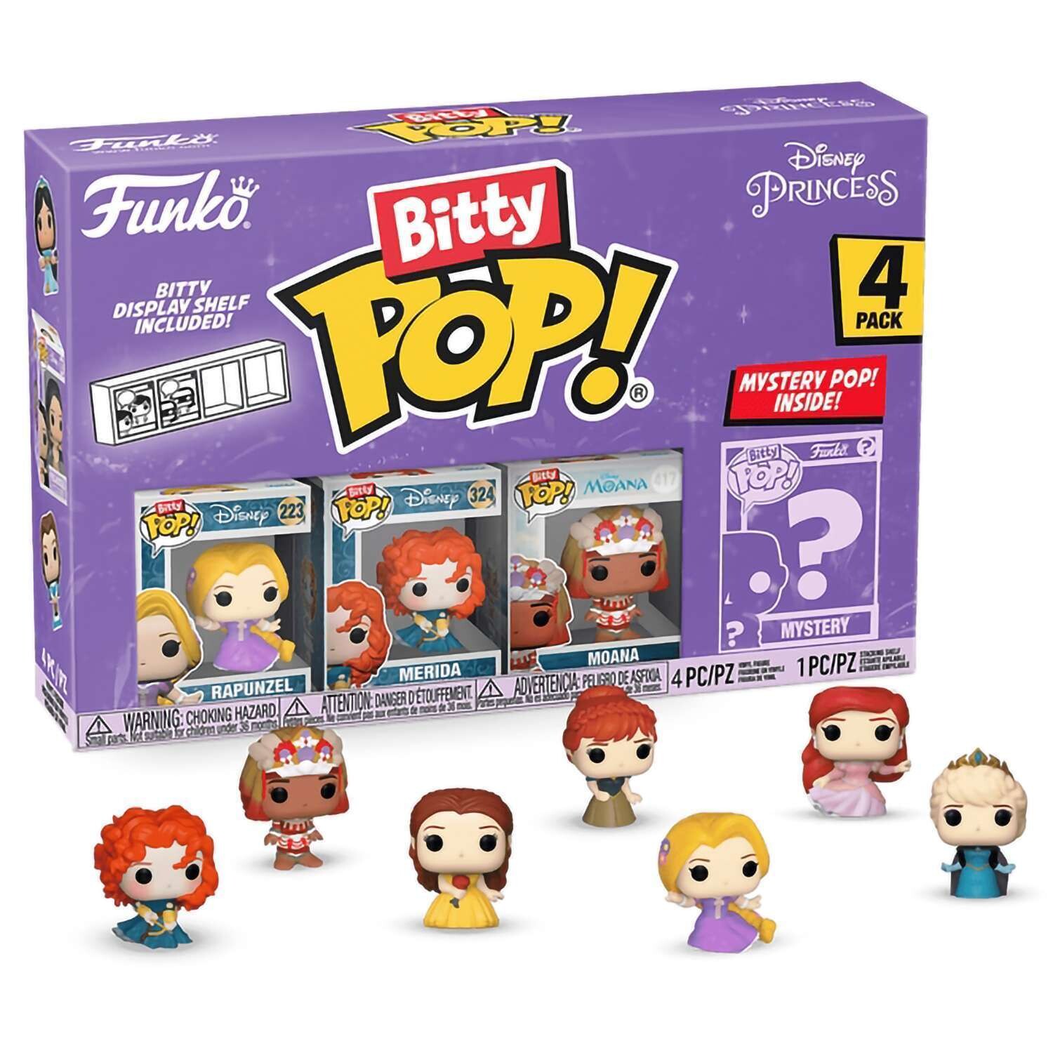 Фигурка Funko Bitty POP! Disney Princess S4 Rapunzel+Merida+Moana+Mystery