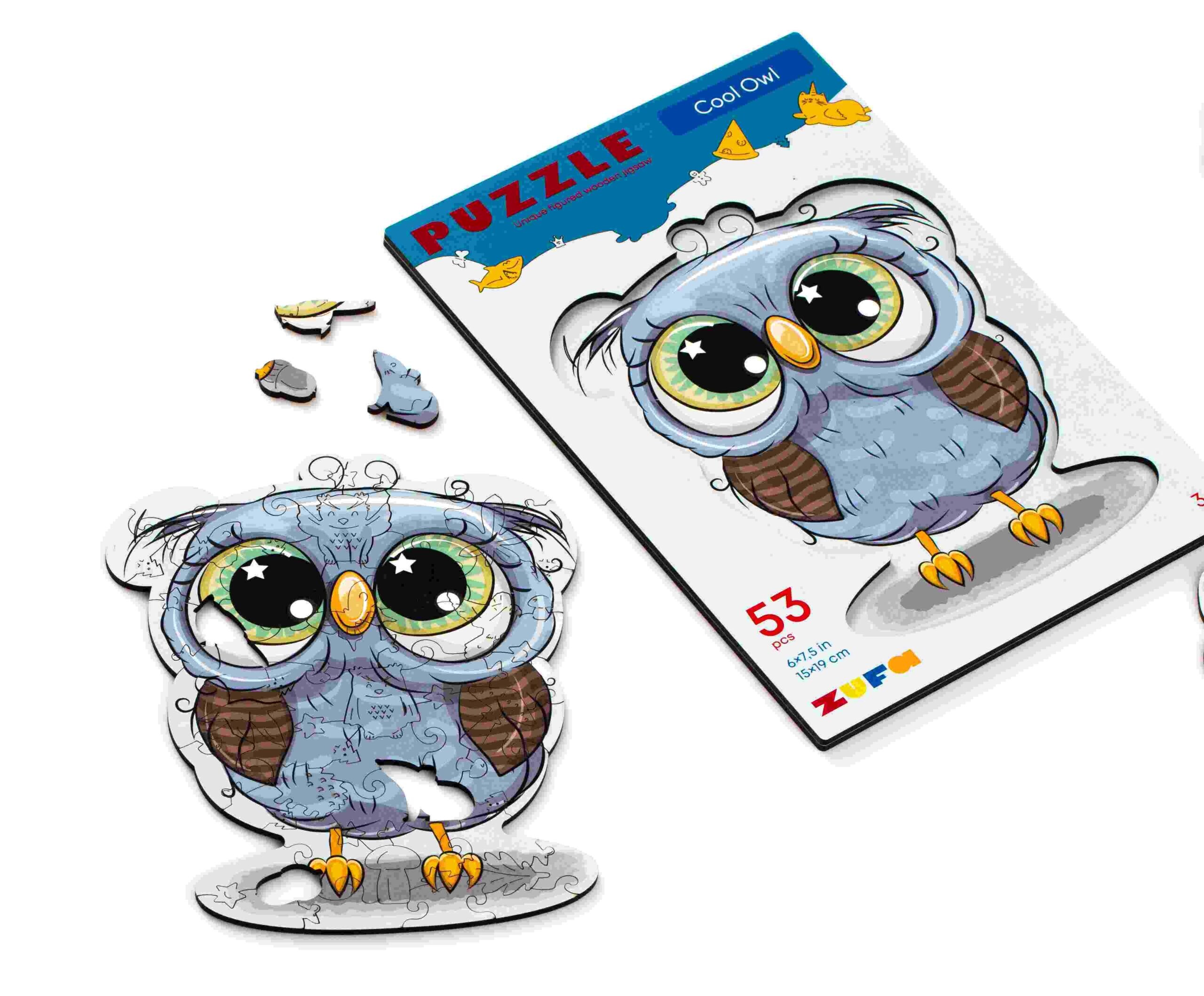 Пазл Zufa деревянный "Милая совушка" размер S kids (53 детали)