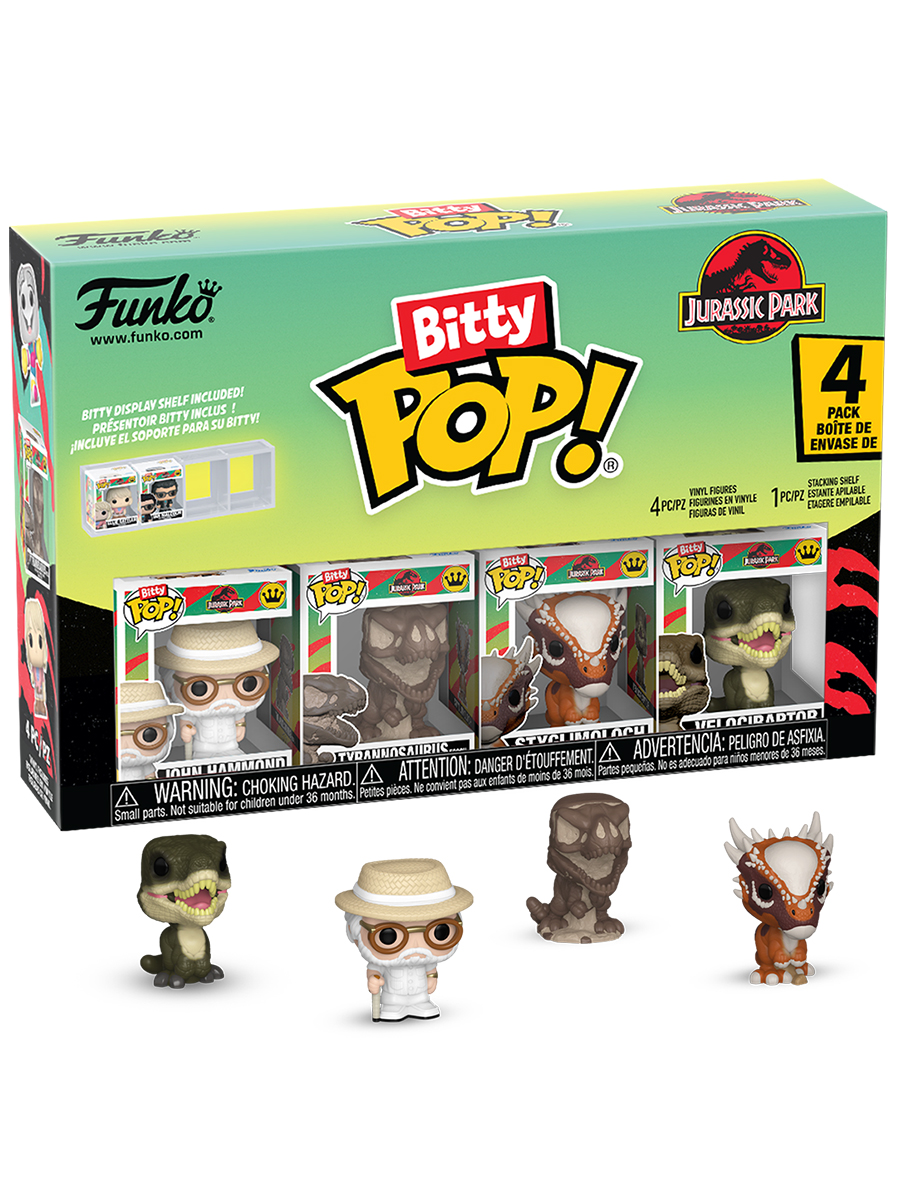 Фигурка Funko Bitty POP! Jurassic Park John+Tyrannosaurus+Stygimoloch+Velociraptor