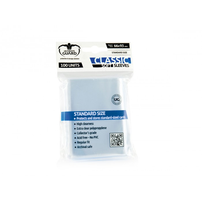 Протекторы Ultimate Guard Classic Soft Sleeves (размер 66х93 мм) 100 шт.: прозрачные