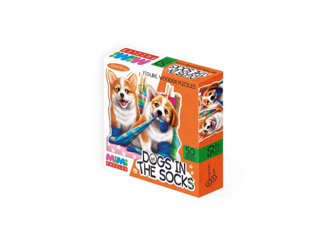 Пазл фигурный деревянный "Dogs in the socks" (серия Mimi Puzzles)