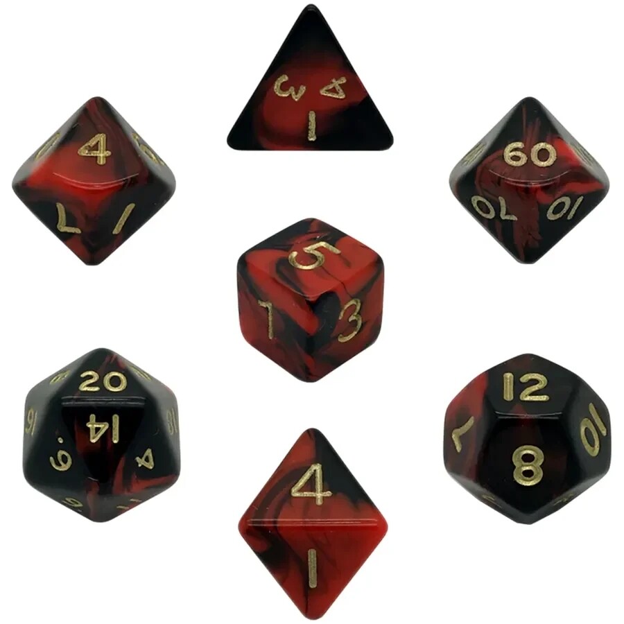 Набор кубиков для НРИ Oblivion Poly Dice - Red