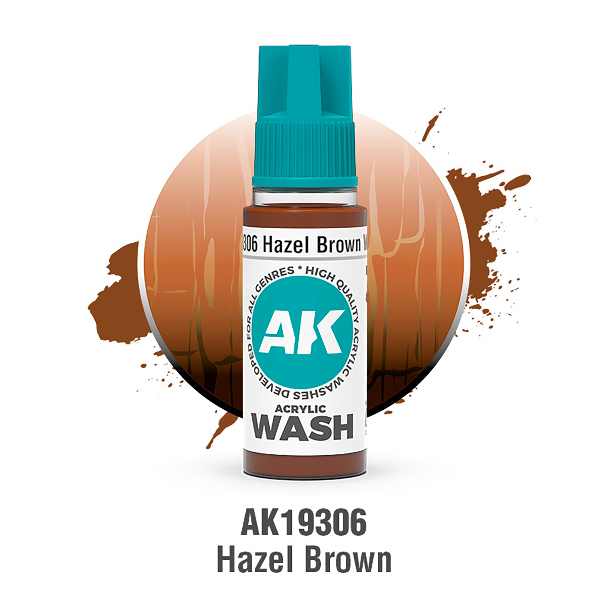 AK Acrylic Washes: Hazel Brown AK19306