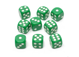 Набор кубиков STUFF-PRO d6 (10 шт., 16мм, стандарт) зеленые