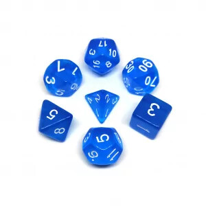 Набор кубиков "Прозрачный", для RPG, 7 шт, сине-белый