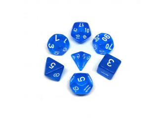 Набор кубиков "Прозрачный", для RPG, 7 шт, сине-белый
