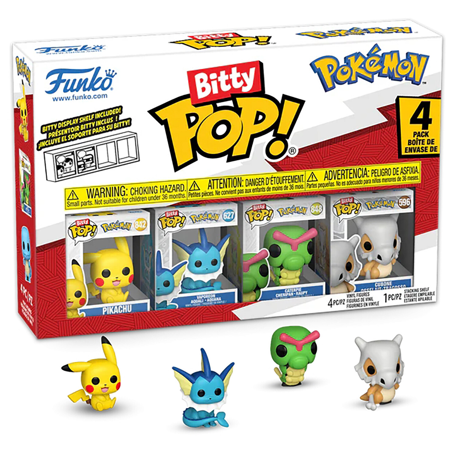 Фигурка Funko Bitty POP! Pokemon Pikachu+Vaporeon+Caterpie+Cubone