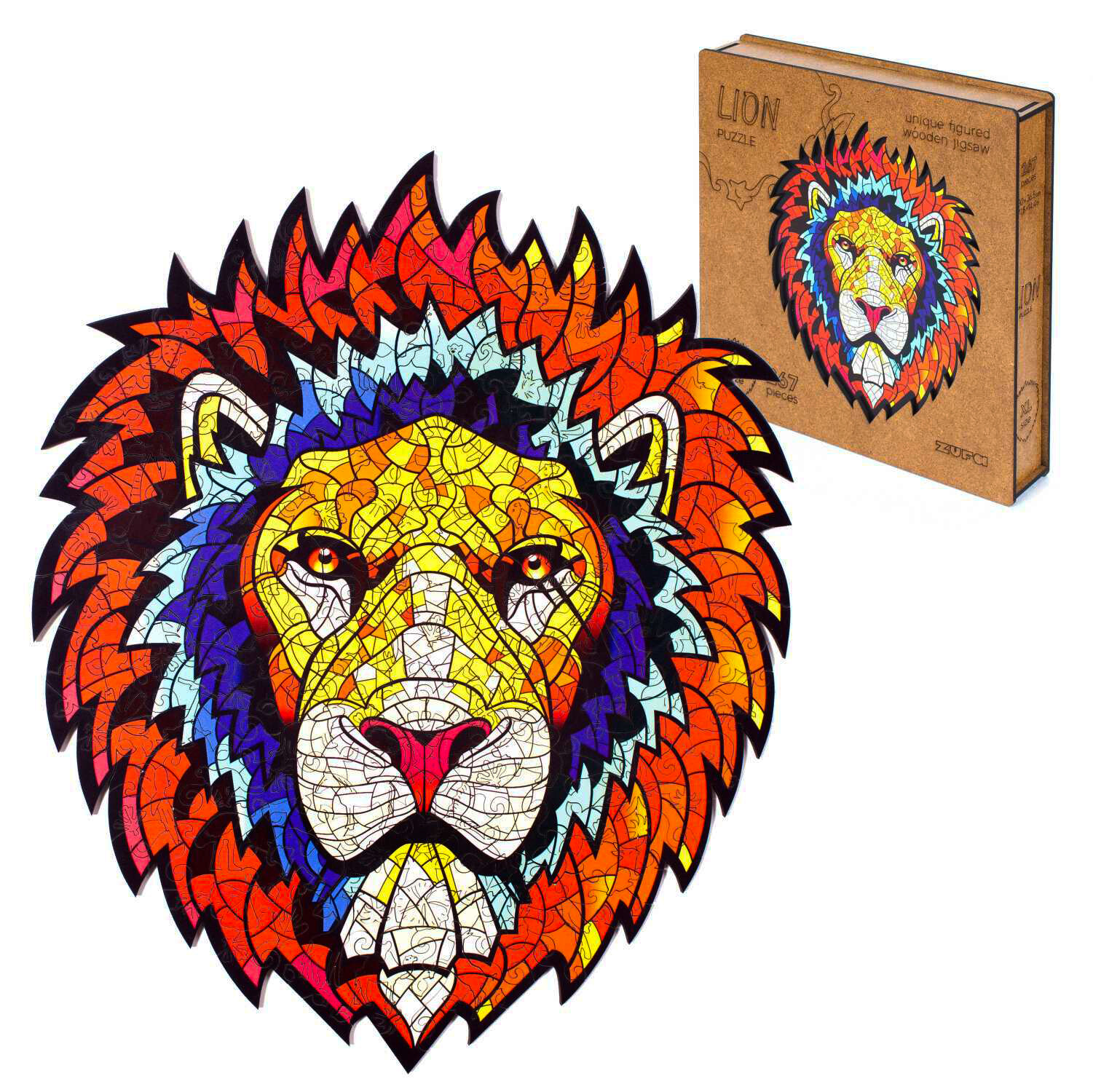Пазл Zufa деревянный "Лев" размер XL (267 деталей)