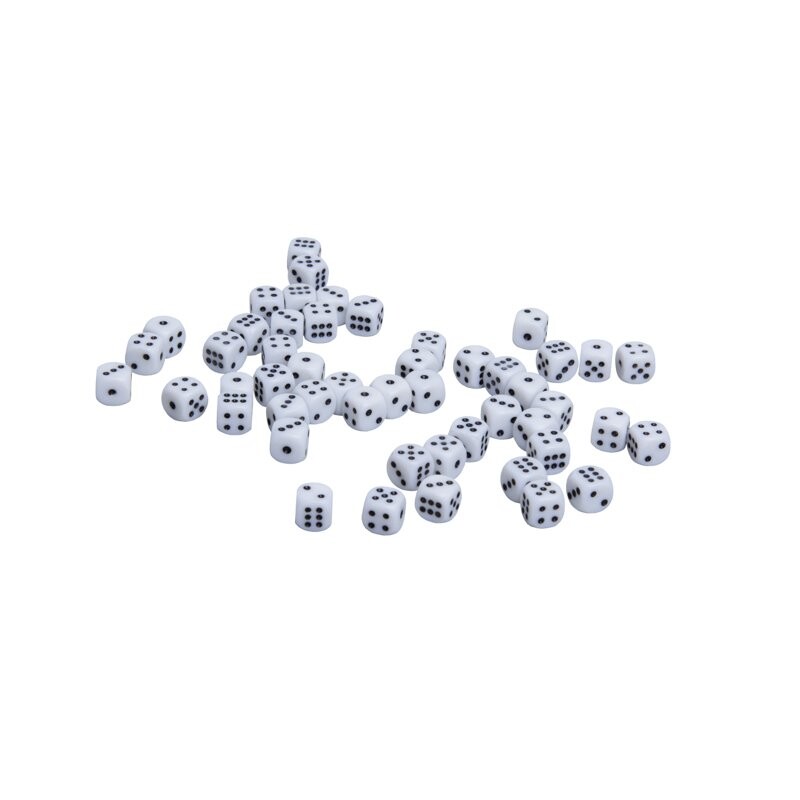 Кубик D6 12 мм белый