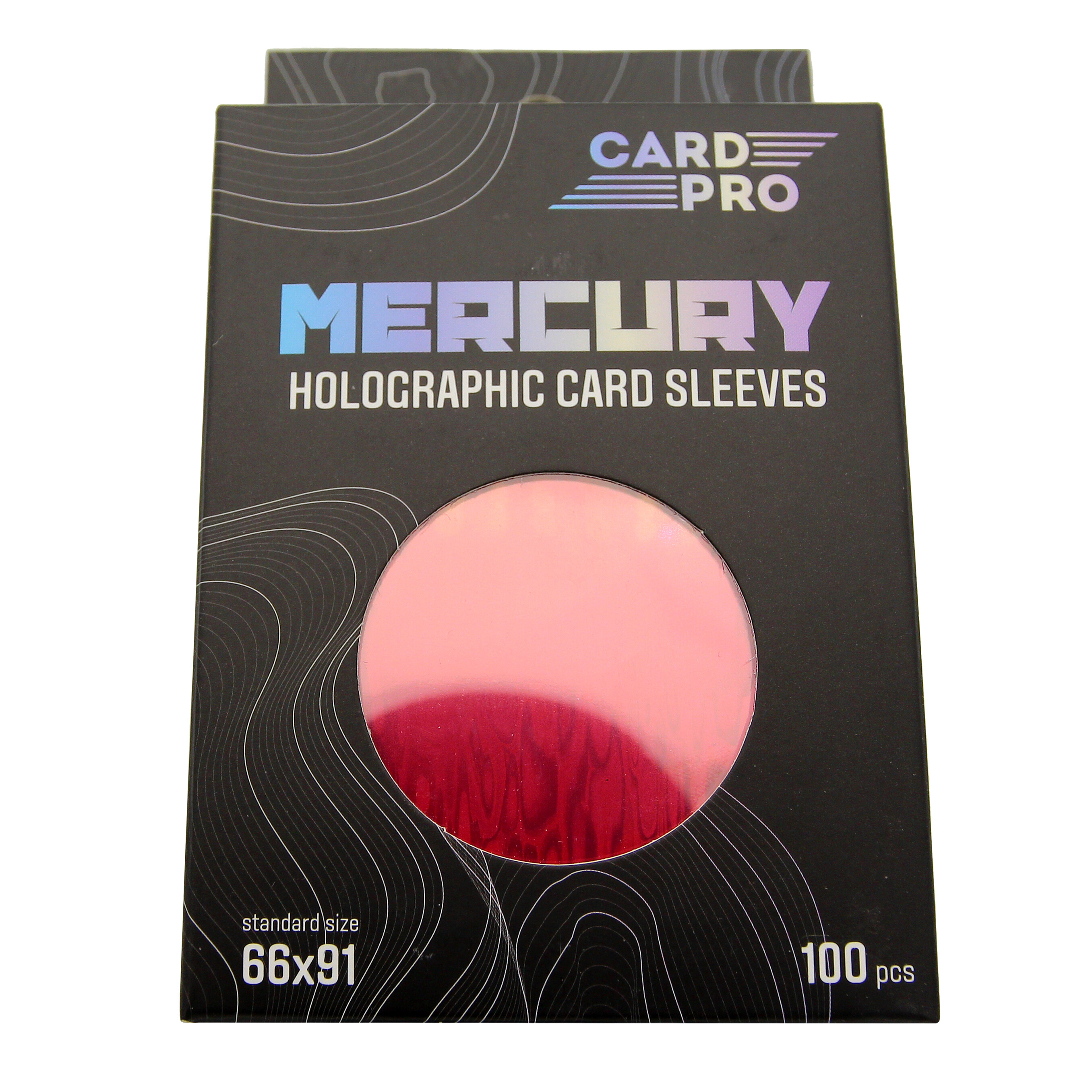 Протекторы Card-Pro голографические (размер 66х91 мм) 100шт. красные