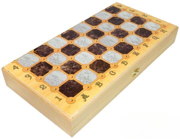 Шахматы, шашки, нарды "Мраморные" (40*40)