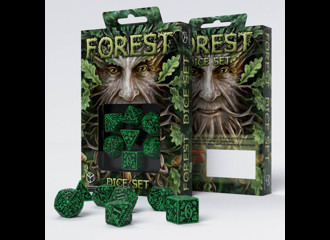 Набор кубиков Forest 3D Green & black Dice Set (7)
