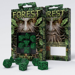 Набор кубиков Forest 3D Green & black Dice Set (7)