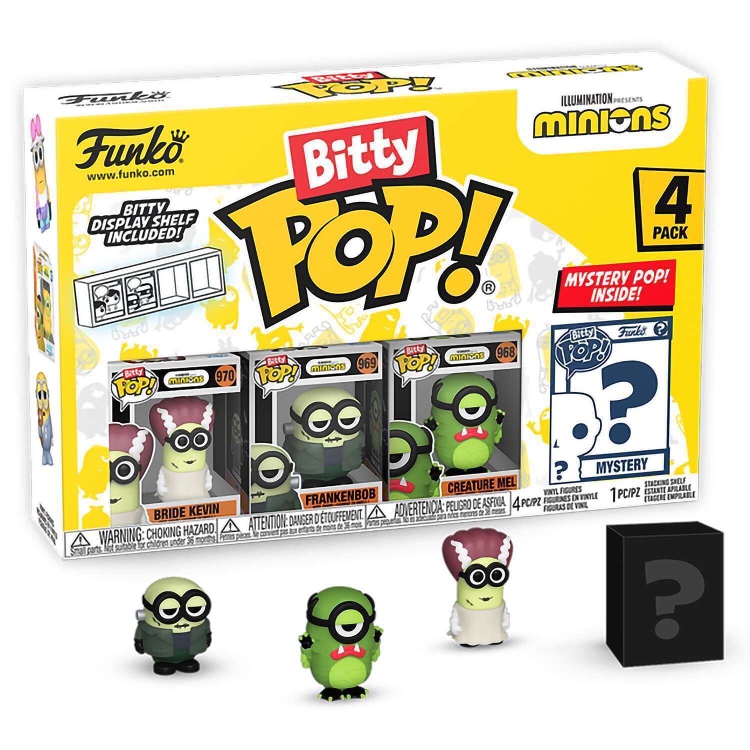 Фигурка Funko Bitty POP! Minions Bride Kevin+Frankenbob+Creature Mel+Mystery