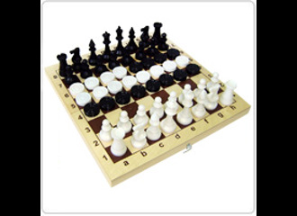 Шахматы + шашки пластиковые с деревянной доской