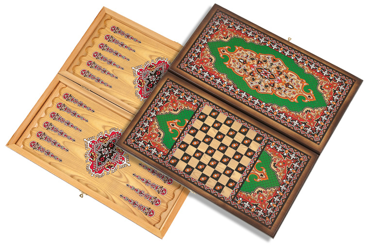 Нарды+шашки "Сирия Зеленые" большие