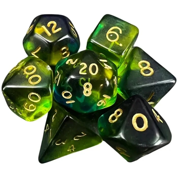 Набор кубиков для НРИ Blitz Poly Dice - Trans Yellow & Blue