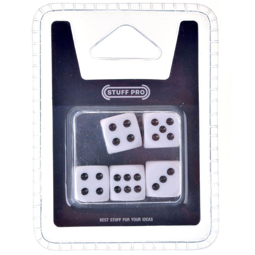 Набор кубиков STUFF-PRO d6 (5 шт., 12мм) белые