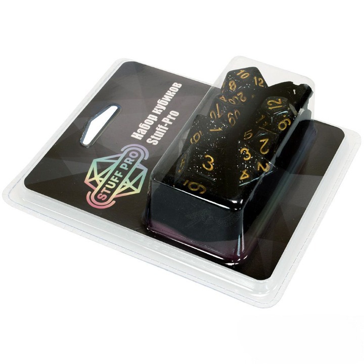 Набор кубиков Stuff-Pro (7 шт, 16 мм) звездный черный