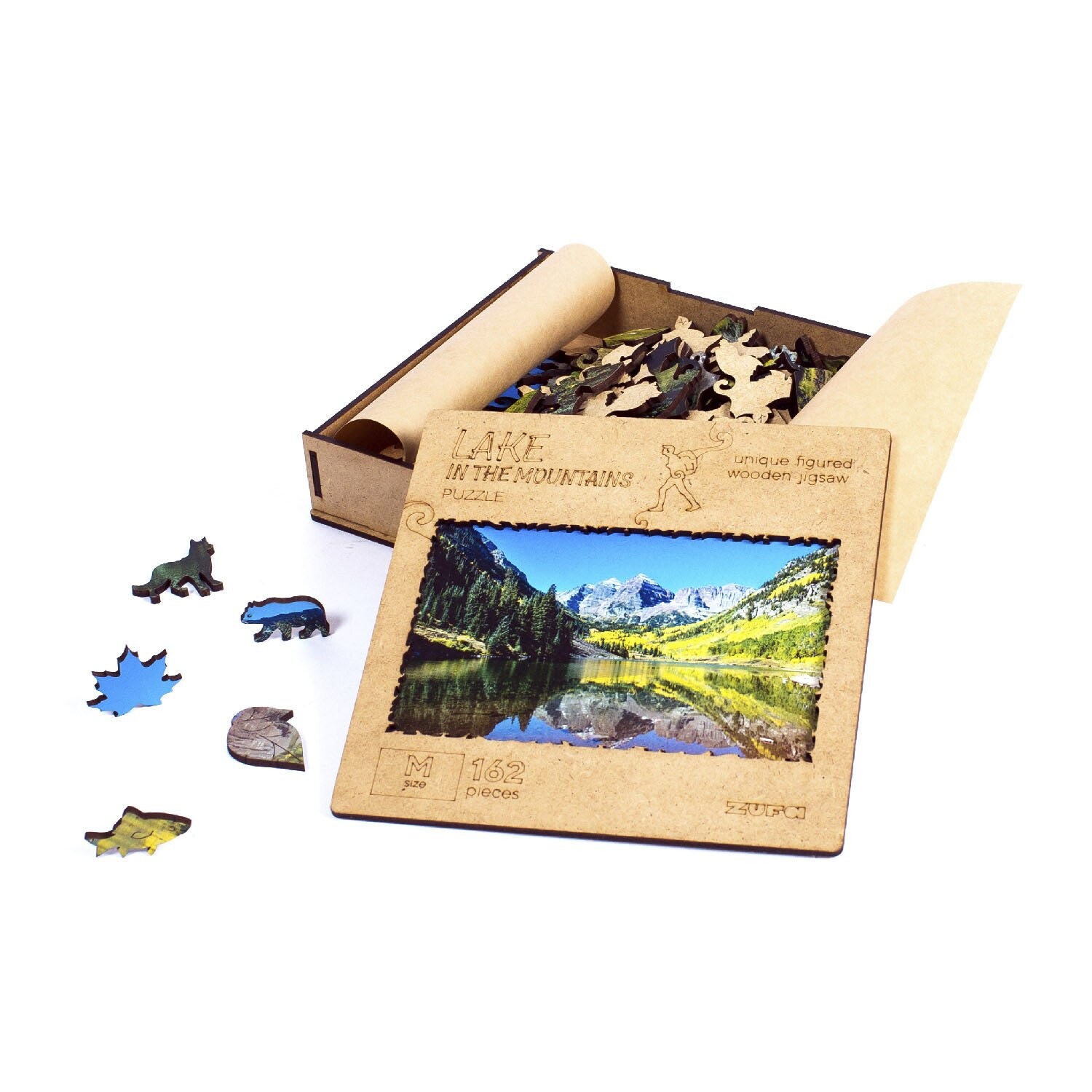 Пазл Zufa деревянный "Озеро в горах" размер М (162 детали)
