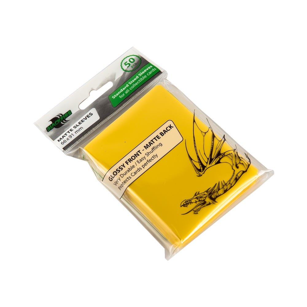 Протекторы Blackfire Matte (размер 66х91 мм) 50 шт.: желтые